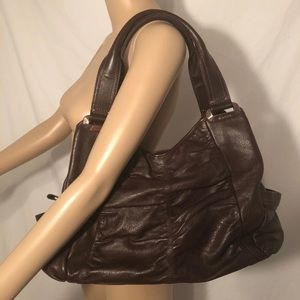 ❗️SOLD❗️B. Makowsky Leather Front Ruched Hobo Shoulder Bag
